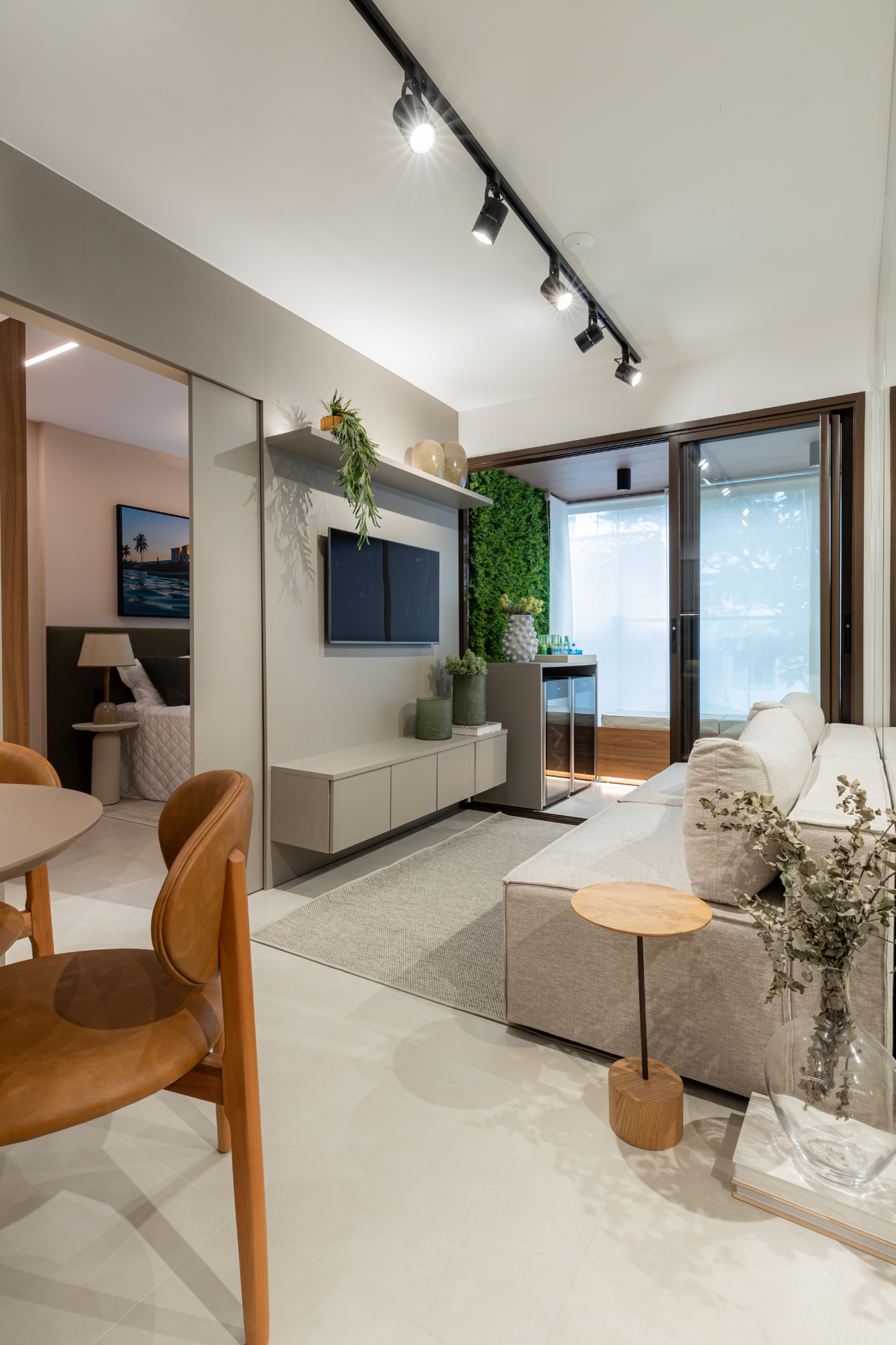 Living com varanda gourmet