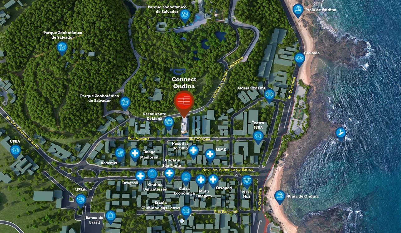 Mapa da localização do Connect Ondina